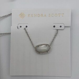 NWT Kendra Scott Elisa necklace silver Ivory Mother of Pearl